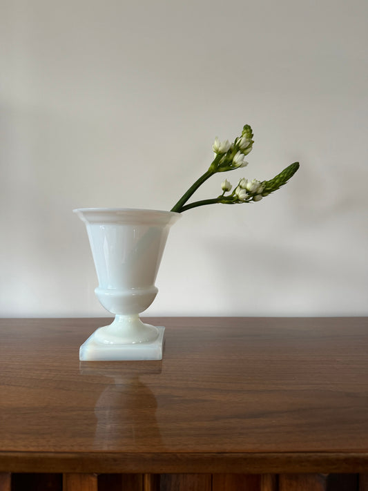 Antique English Opaline Milk Glass Urn