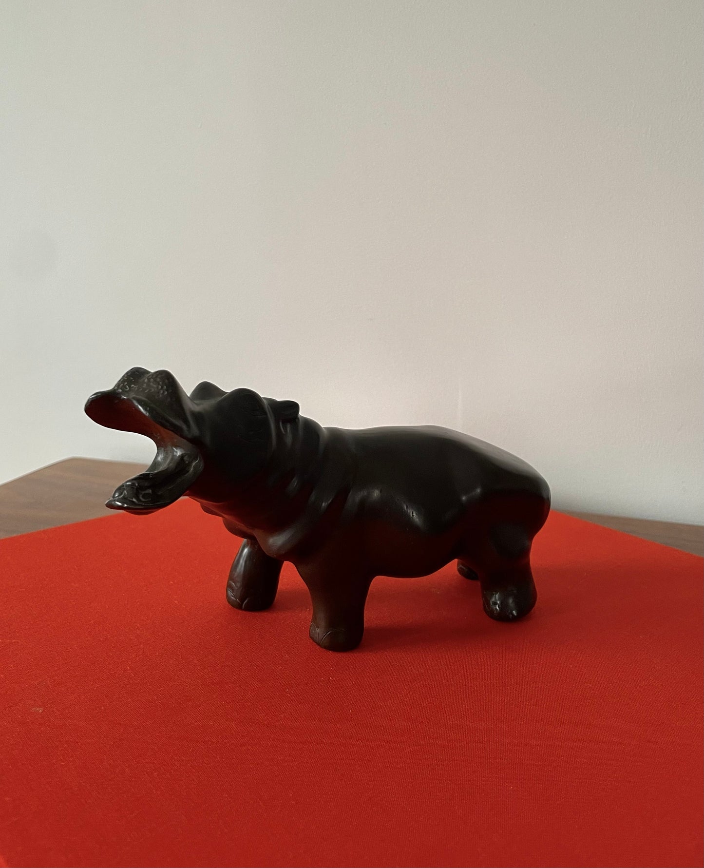 Patinated Bronze Hippopotamus Figurine