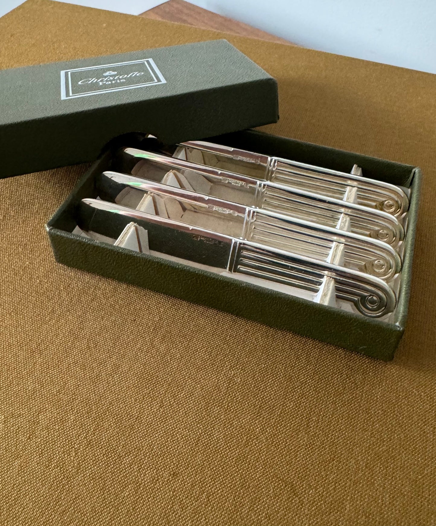 Vintage Christofle Scroll Butter Knives (set of 4)