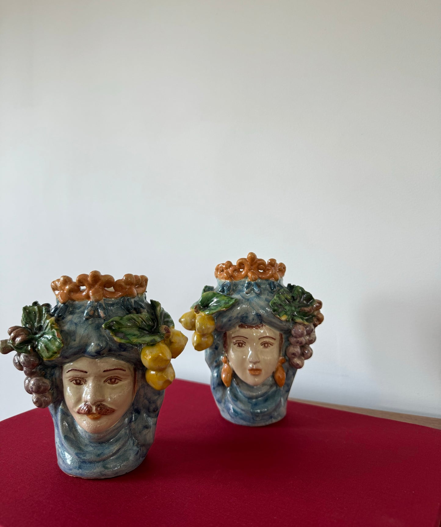 1940’s glazed terra cotta Sicilian heads