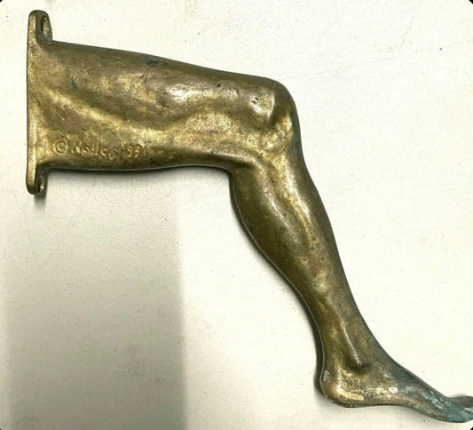 Individual Nelles signed bronze sculpture figural Leg coat hooks