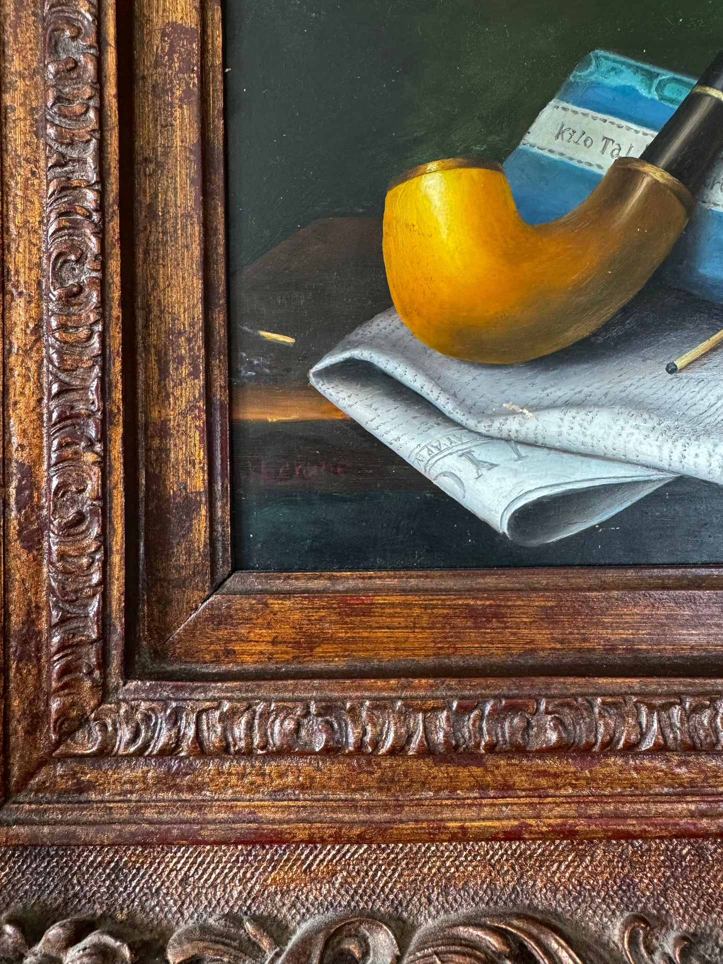 Still life Painting with Yellow Pipe