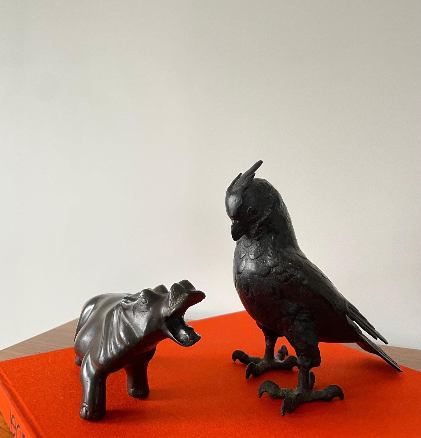 Patinated Bronze Hippopotamus Figurine