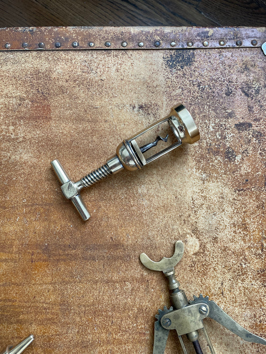 Two-Column Vintage Press-Style silver-plated winged corkscrew