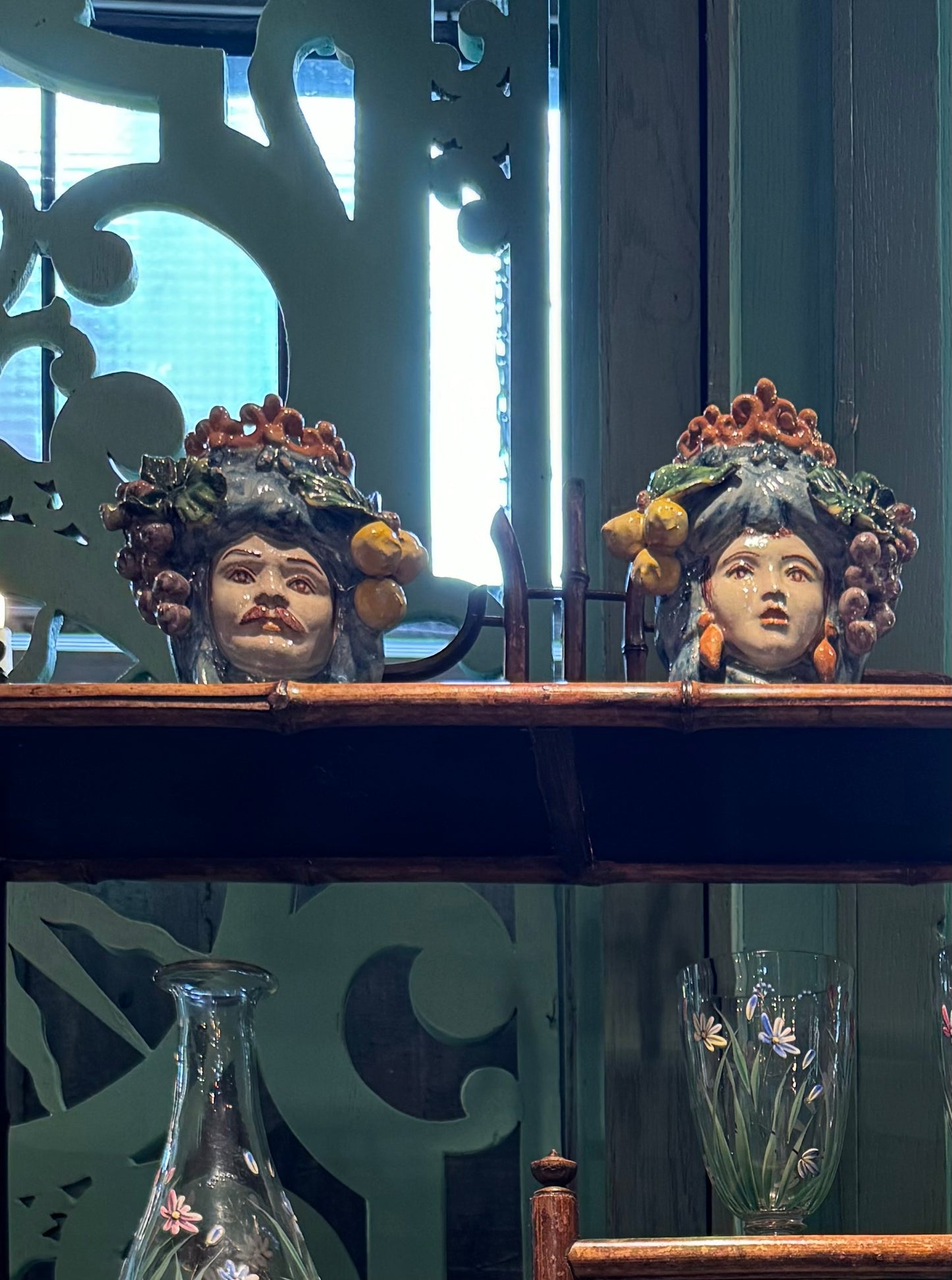 1940’s glazed terra cotta Sicilian heads