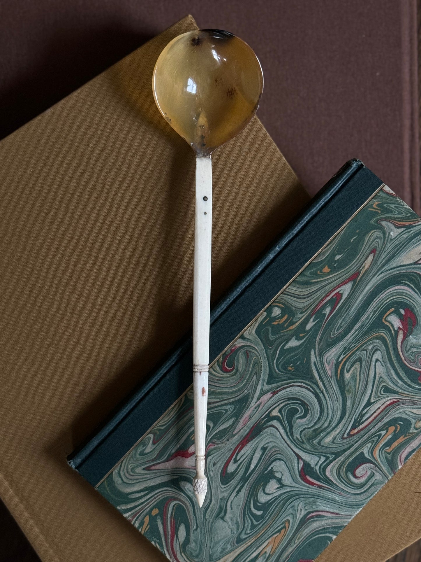 Rare Antique Ottoman Horn and Bone Sherbert Spoon