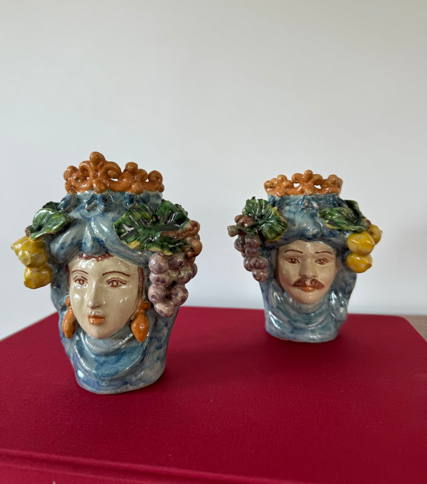 1940’s glazed terra cotta Sicilian heads