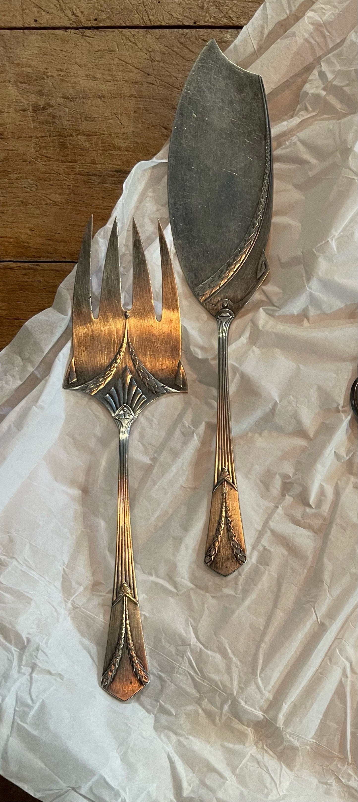 WMF Germany Antique Art Nouveau Serving Set (2 Pieces)