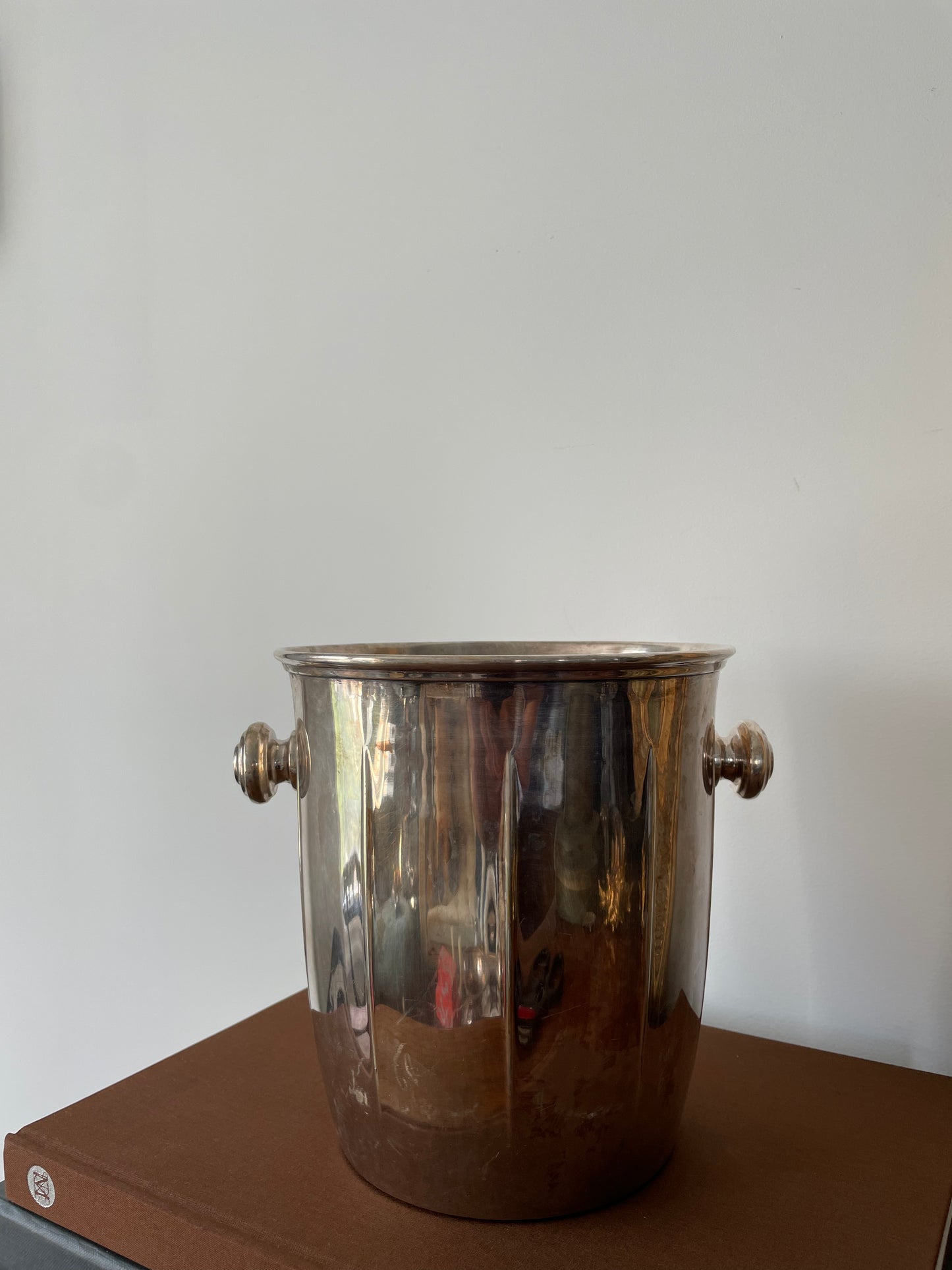 Grooved Silver Plated Champagne Ice bucket with Knob Handles