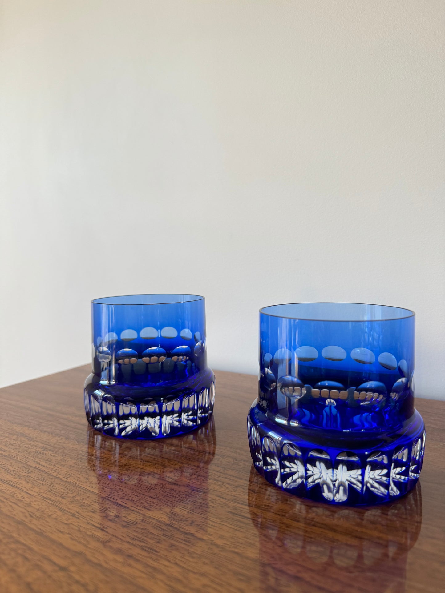 Pair of Cobalt blue crystal Tumblers